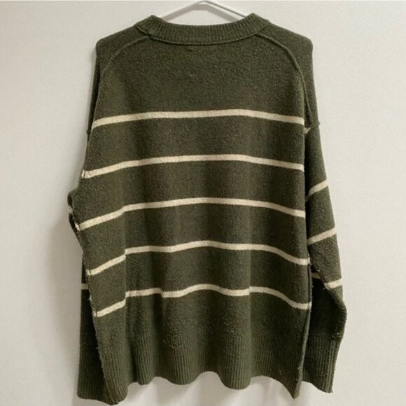 Aerie Unreal Green Striped Sweater XS - Picture 3 of 5